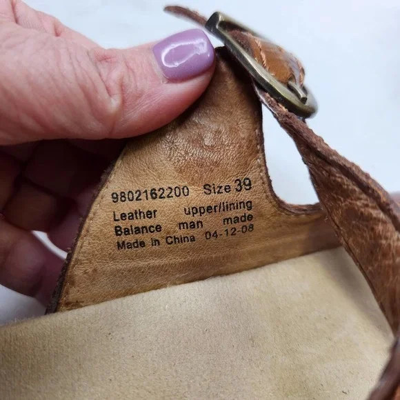 Dansko Sela Patent Leather Sandals Crisscross Strap Brown Size 39 US 8.5-9 - Picture 5 of 7